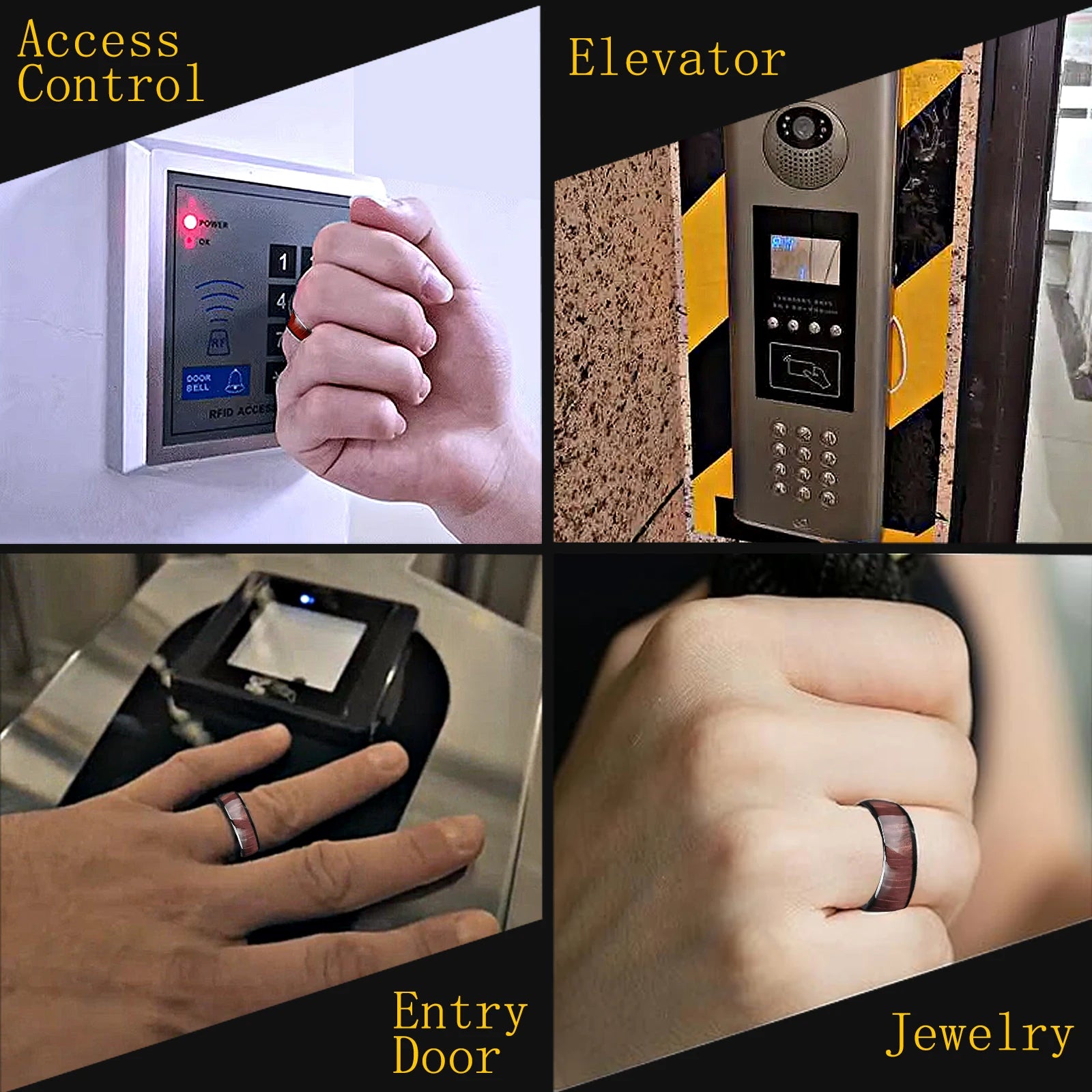 T5577 Chip RFID Smart Ring Ceramic Epoxy Resin Ring Rewritable Clone 125kHz Access Control Lock Key Cards
