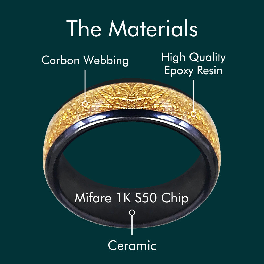 13.56mHz M1 Classic 1K S50 Chip Ceramic Smart Ring for Access Control and Cabinet Lock Keys Cards,Compatible with 14443 Protocol